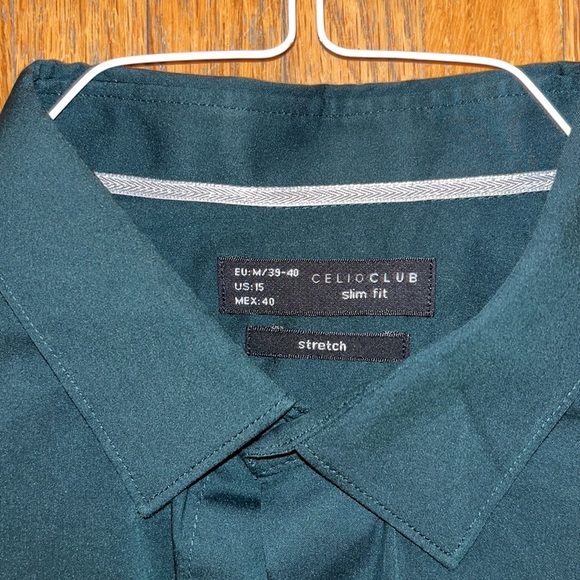 Celio Button-Down Shirt (Hunter Green) - Picture 2 of 4